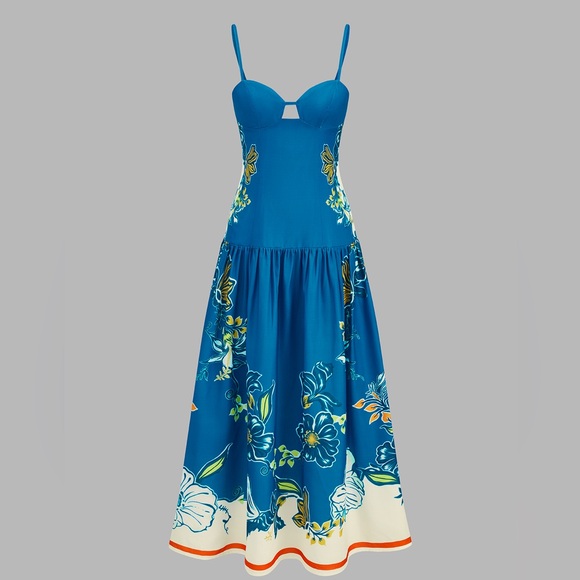Commense Dresses & Skirts - Commense Floral Midi Dress with Spaghetti Straps